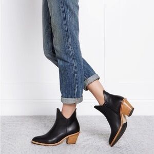 Poppy Barley The Two Point Genuine Leather Ankle Boot Sz 6.5 Elevated Basic